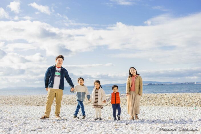 大阪府泉佐野市 マーブルビーチ 家族写真の撮影